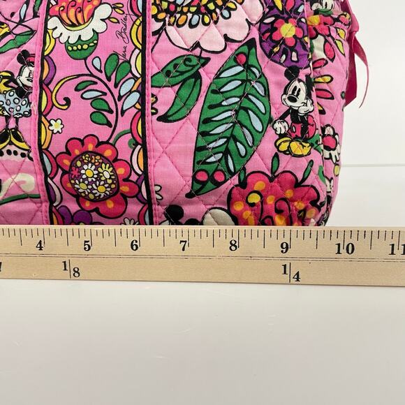 Disney Vera Bradley Mousing Around Mickey Minnie Flap Backpack Pink Floral - Picture 13 of 15